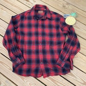 🍍WOOLRICH BUTTON DOWN FLANNEL 🍍SIZE LARGE🍍L1